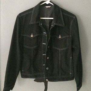 black and very light blue jacket ❄️